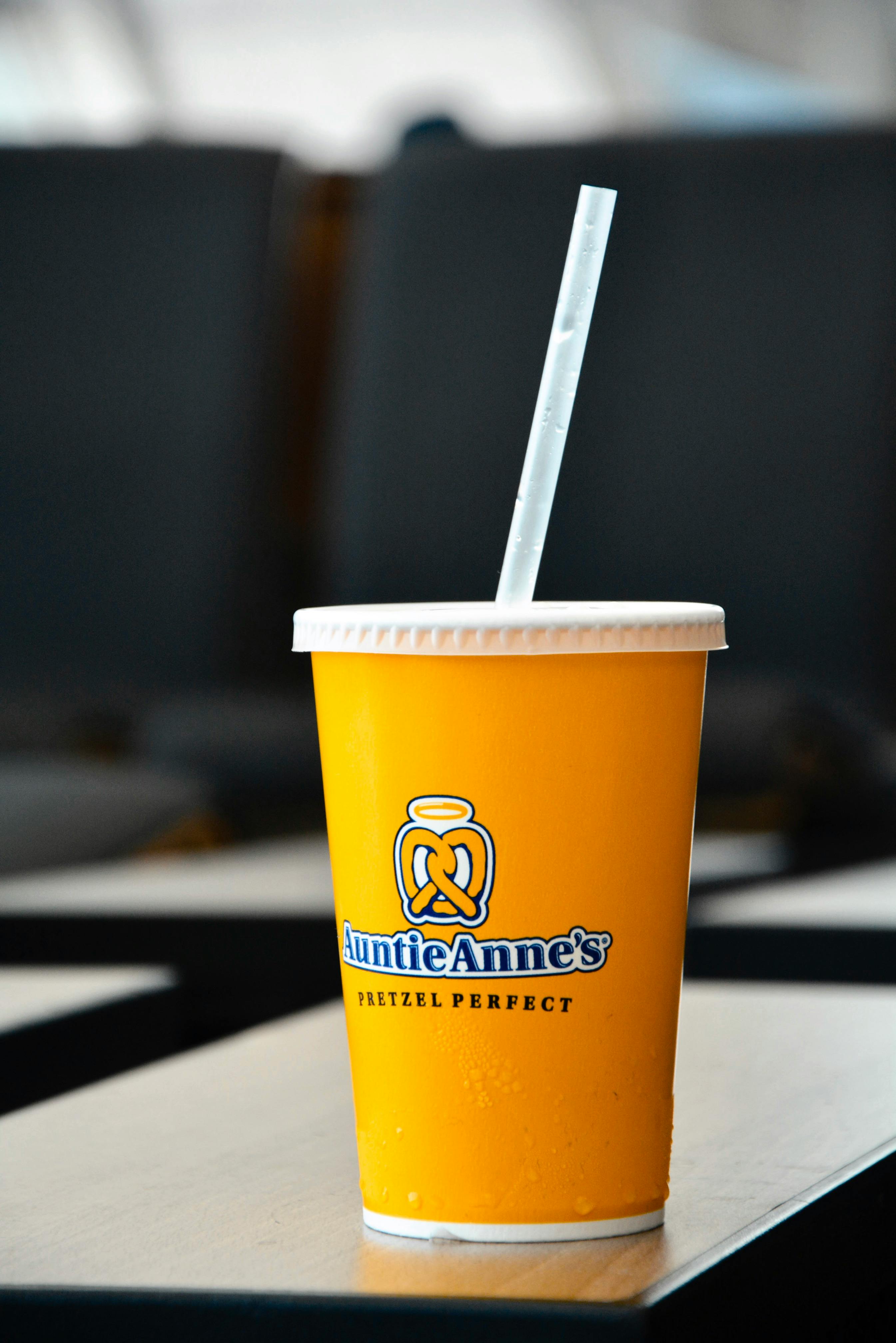 Fountain drink cup from Auntie Anne's Pretzels